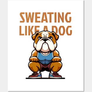 Sweating Like a Dog: Bulldog Squat Power Posters and Art